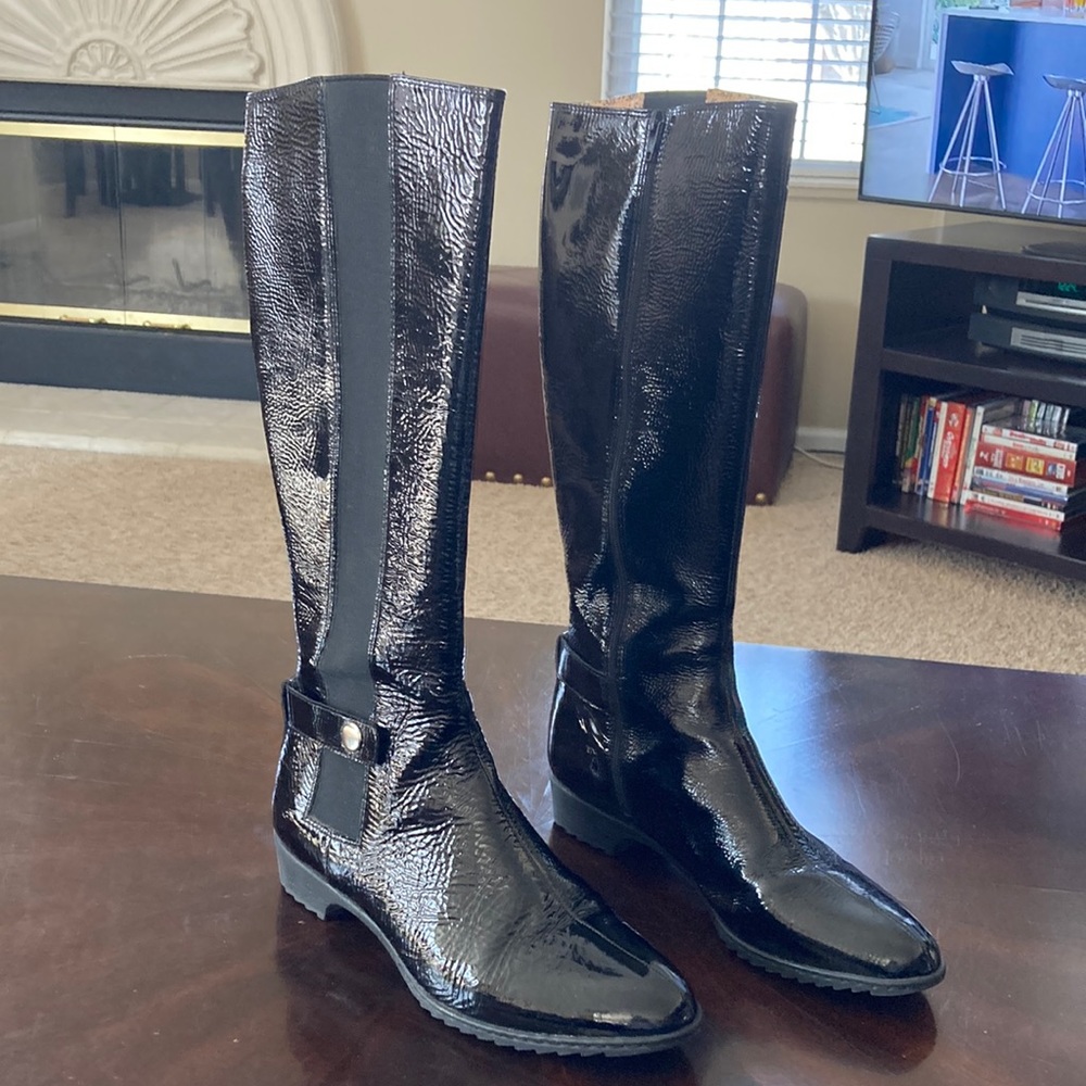 Sofft brand tall black waterproof boots.